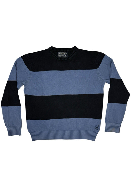 Nautica Retro Blue Striped Cotton Jumper XL
