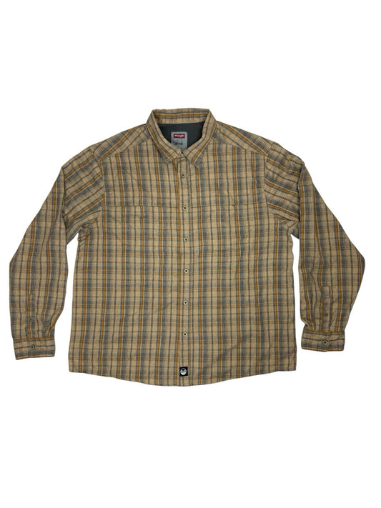 Wrangler Outdoor Series Beige Plaid Collared Shirt 2XL