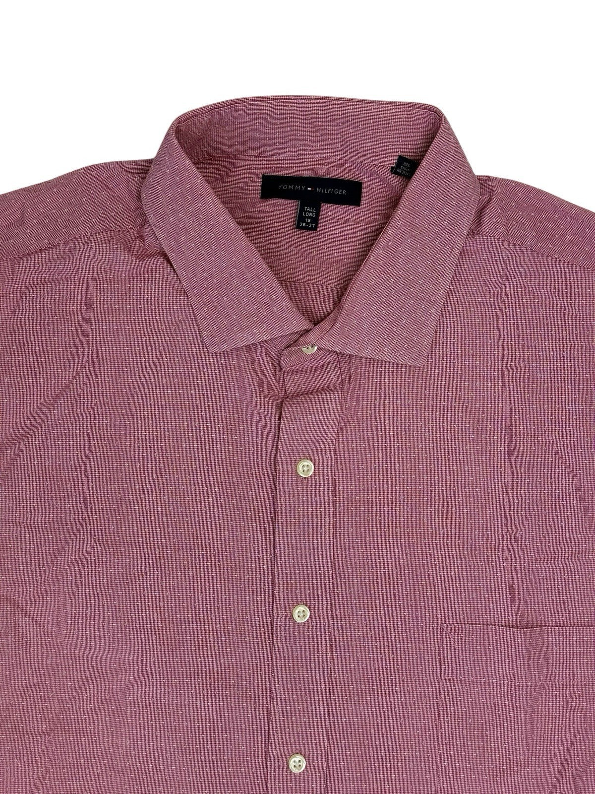 Tommy Hilfiger Pink Long Sleeve Collared Shirt 2XL Tall 19in Collar