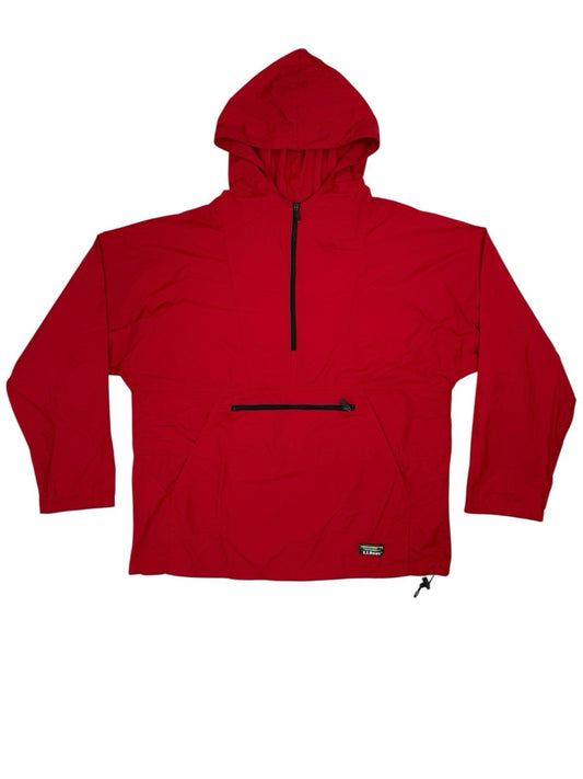 LL Bean Retro Red Pullover Anorak Poncho Large