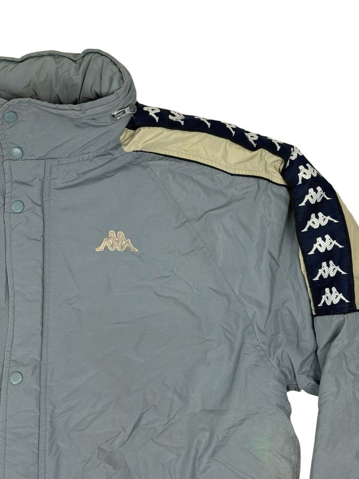 Kappa Blue Retro Padded Zip Jacket Large