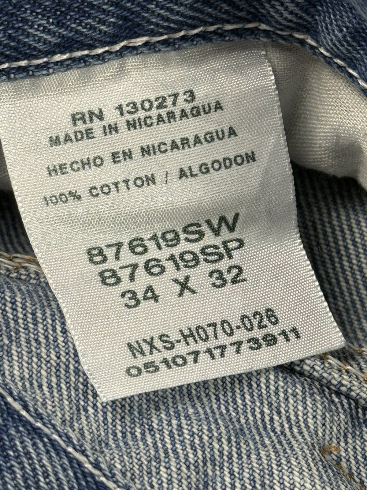 Rustler Wrangler Blue Denim Straight Leg Jeans 34W 32L