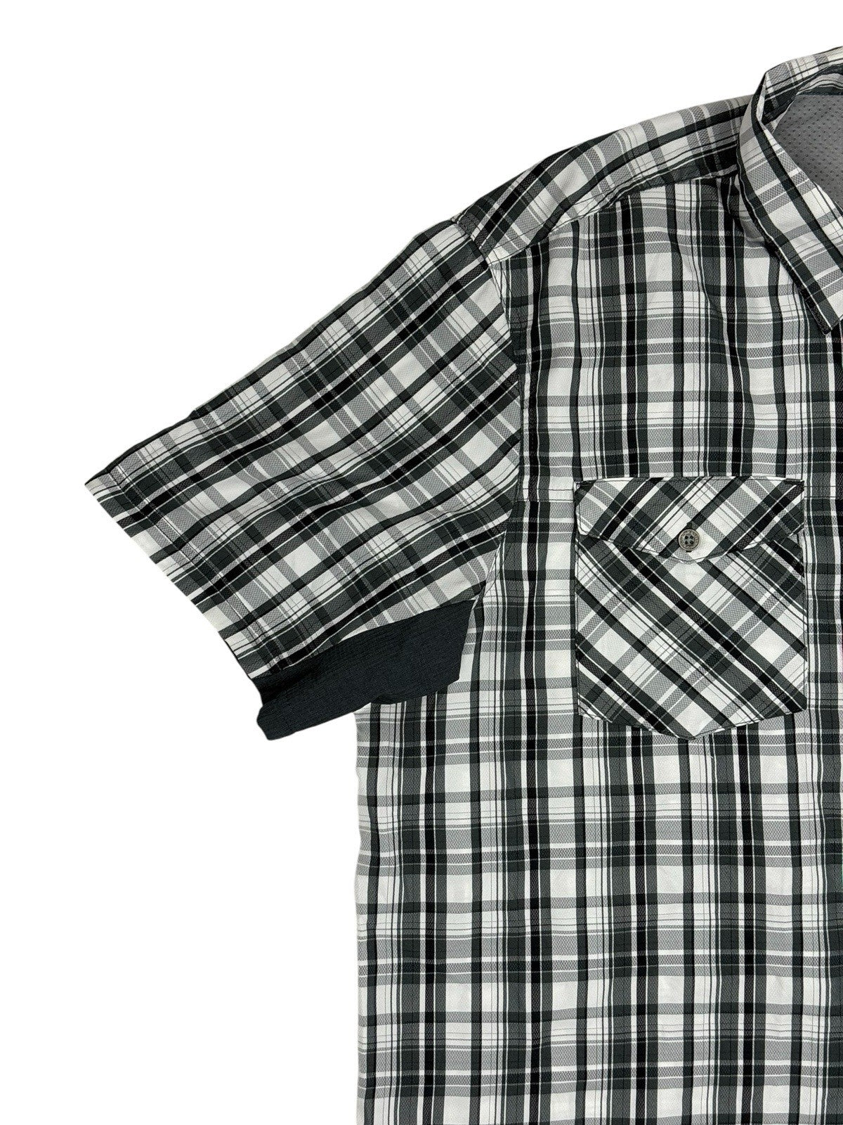Wrangler Outdoor Grey Plaid Button Up Top XL