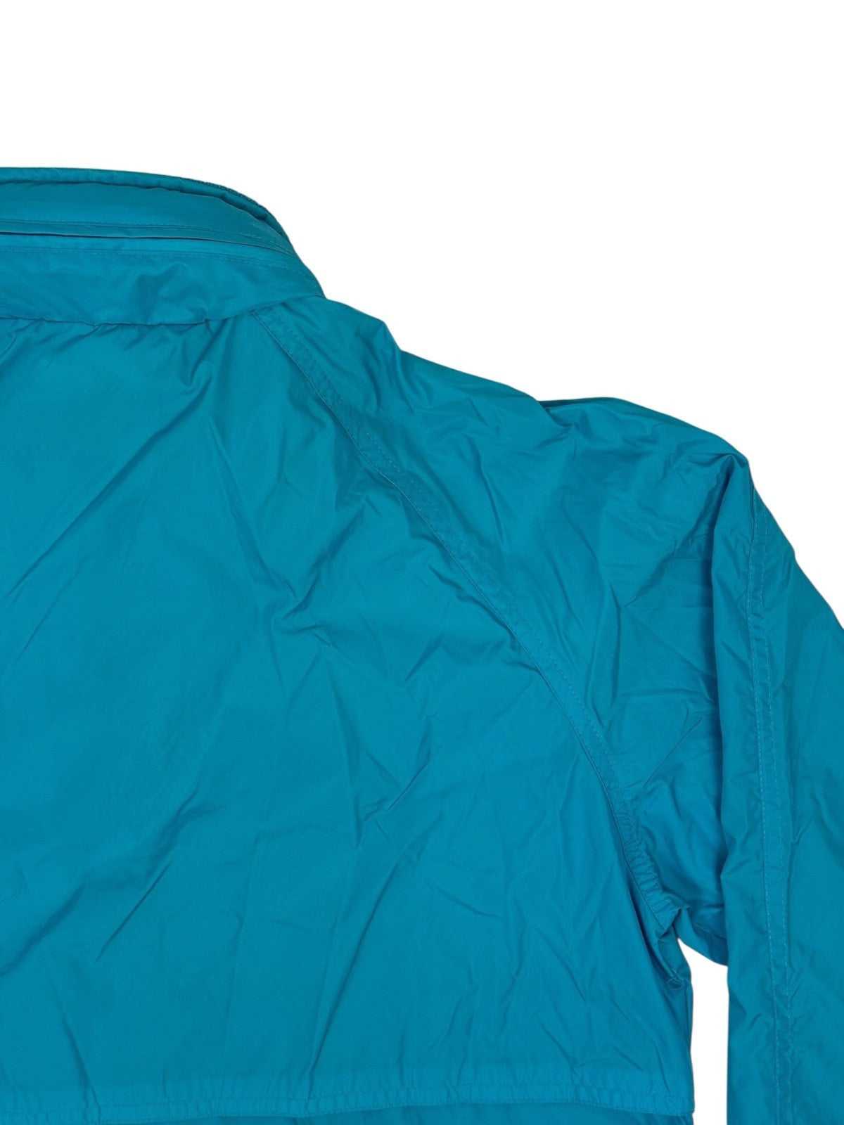 Woolrich Woman Retro Blue Zip Rain Jacket Medium
