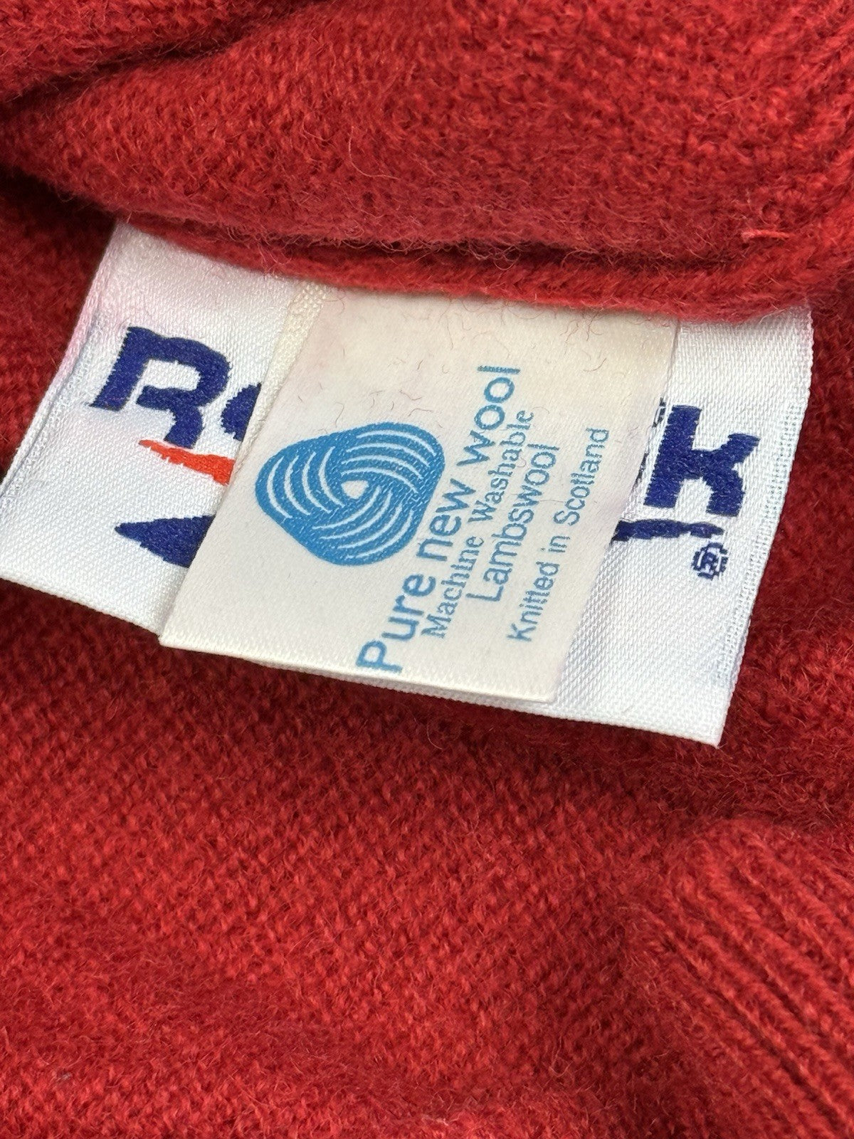 Reebok Red Retro Wool Golf Jumper XL