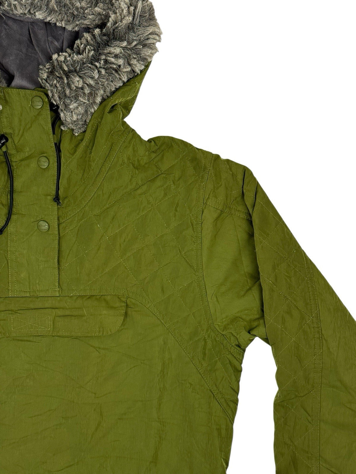 LL Bean Green Vintage Hooded Pullover Jacket Small