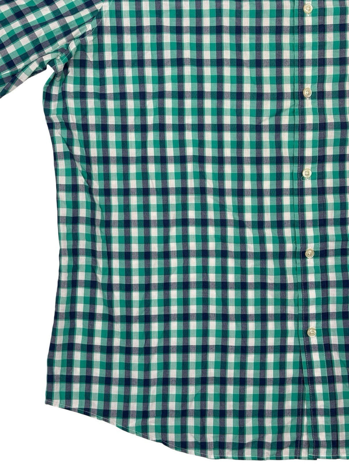 Chaps Green Check Easy Care Short Sleeve Collared Shirt 2XL