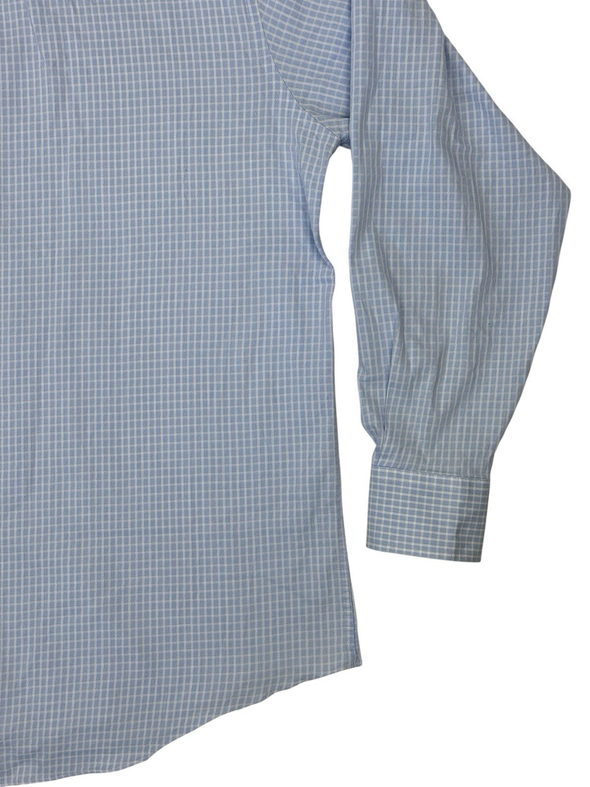 Chaps Blue Check Long Sleeve Collared Shirt Large (16in Collar)