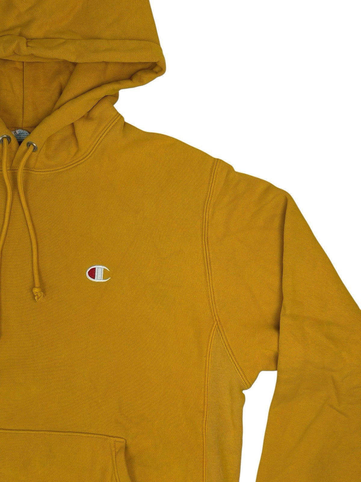 Champion Yellow Reverse Weave Heavyweight Hoodie Medium