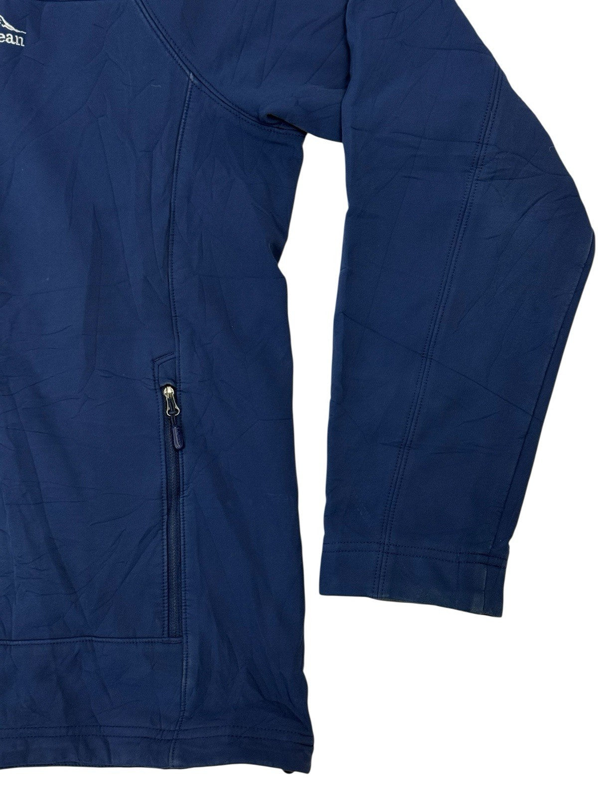 LL Bean Blue Softshell Fleece Lined Jacket XL