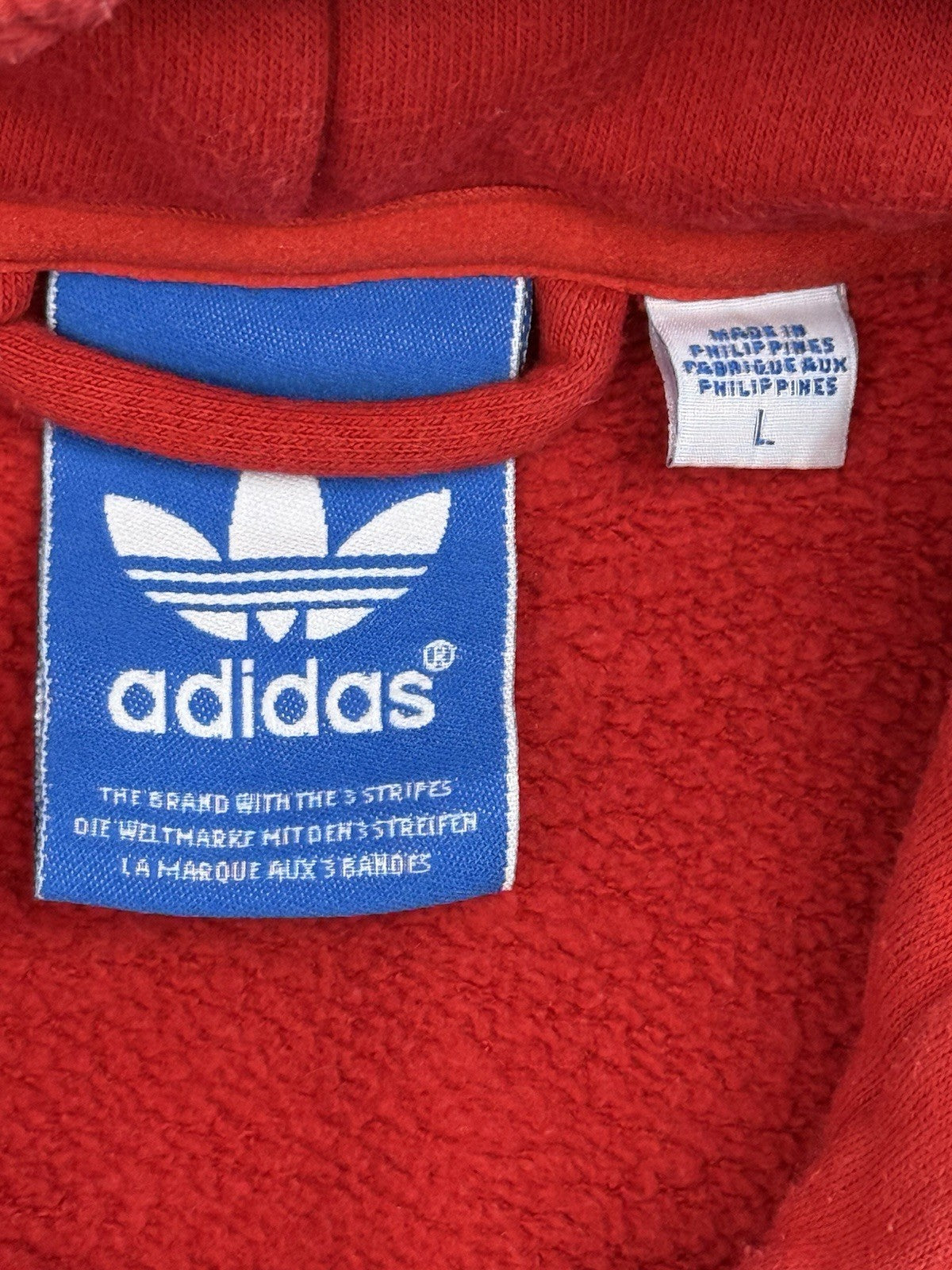 Adidas Red Trefoil Retro Hoodie Large