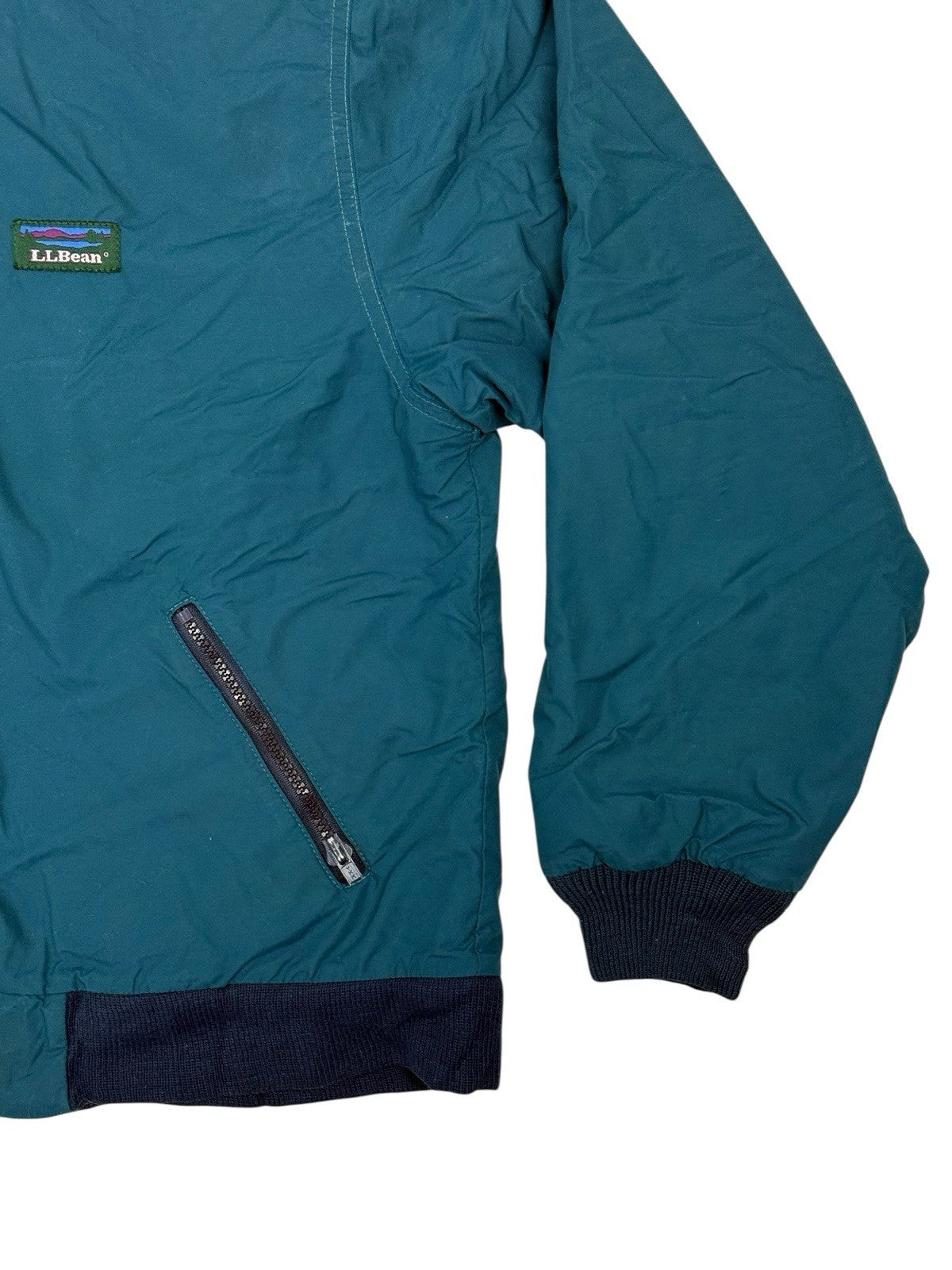 LL Bean Green Vintage Warm Up Zip Jacket Small