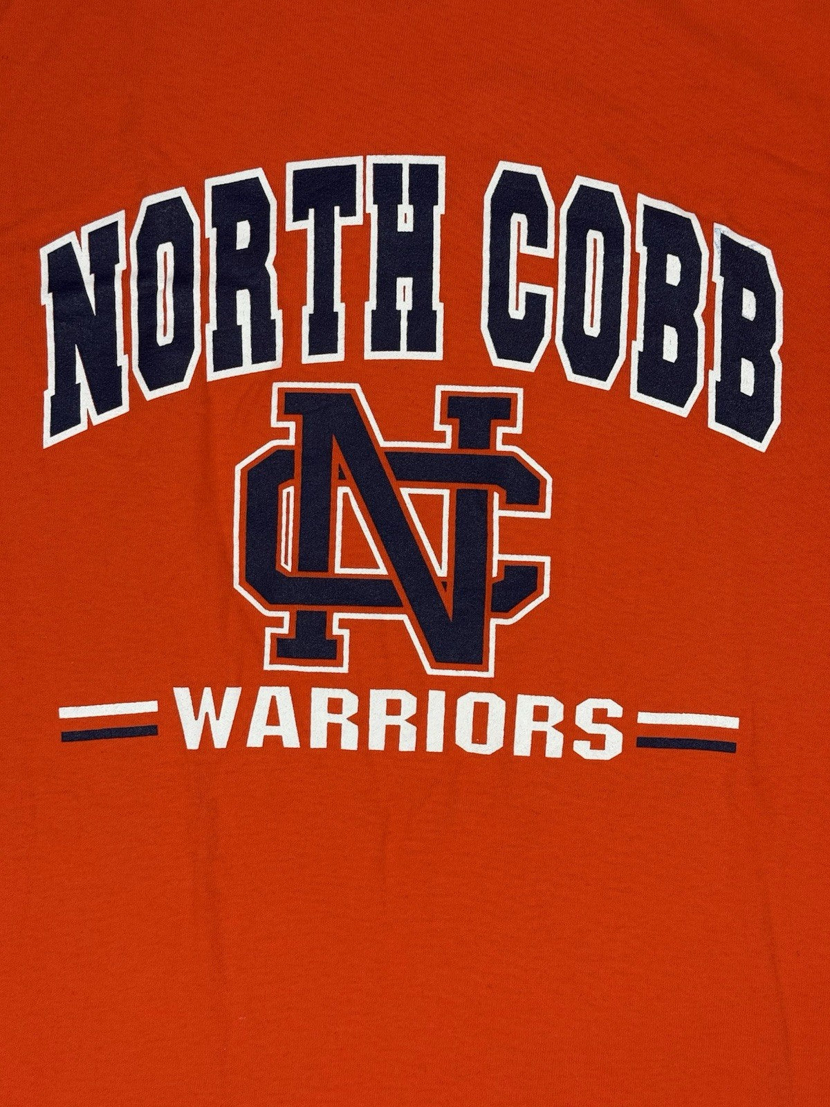Retro Orange North Cobb Warriors American Sports Top Medium