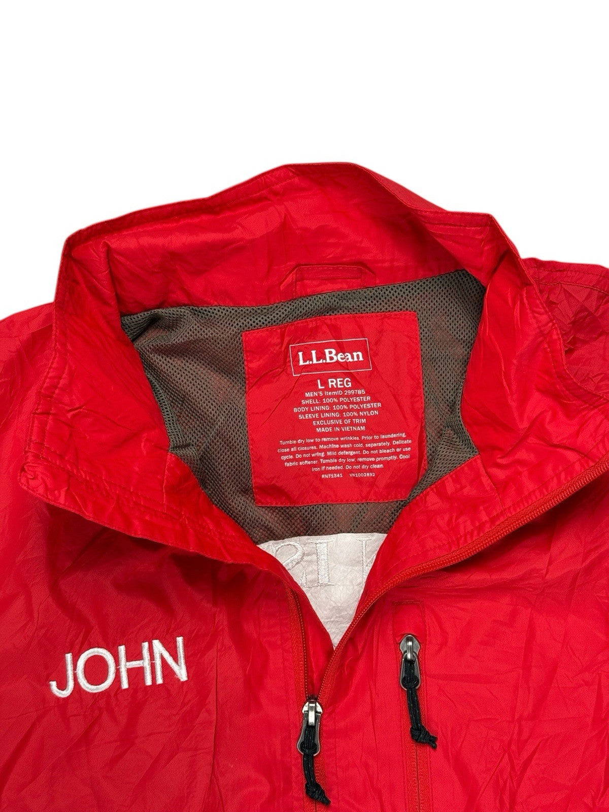 LL Bean Red Zip Jacket Large