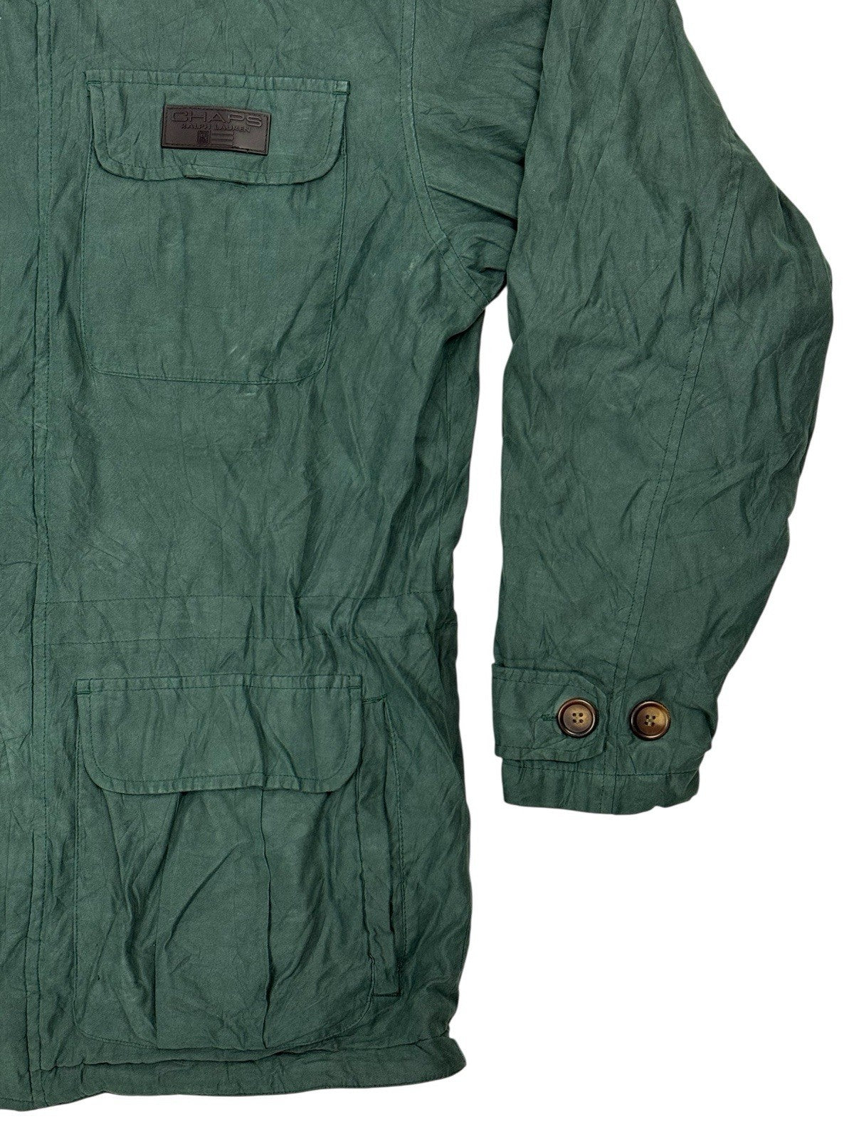 Chaps Ralph Lauren Green Retro Lined Heavy Jacket Medium