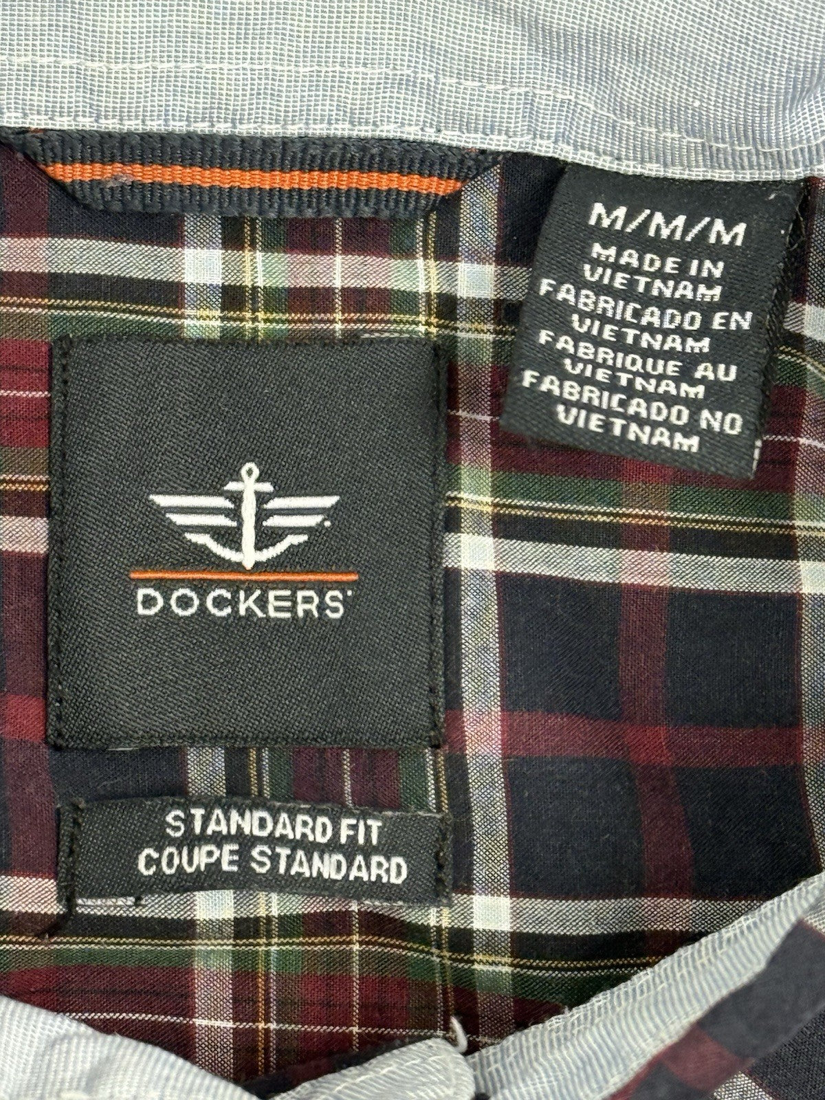 Dockers Multicoloured Plaid Cotton Collared Shirt Medium
