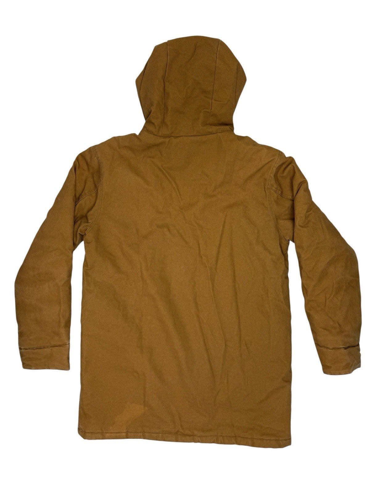 DC Brown Heavyweight Zip Hooded Insulated Denim Long Jacket Medium