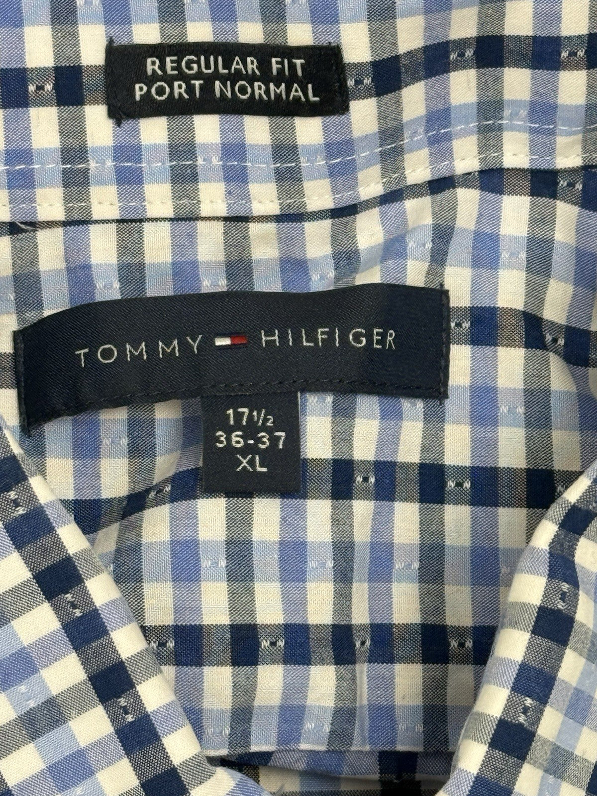 Tommy Hilfiger Blue Check Collared Shirt XL