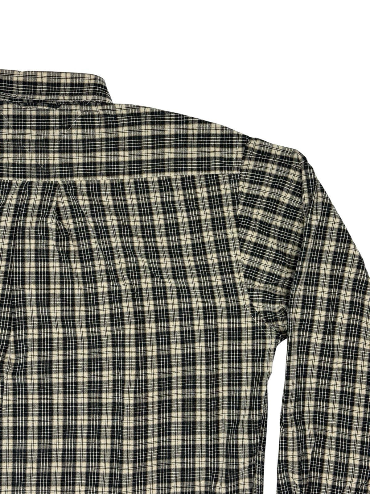 Tommy Hilfiger Retro Beige Plaid Cotton Shirt Medium