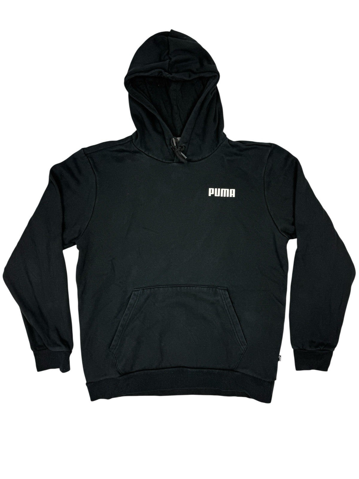 Puma Black Printed Logo Hoodie Medium