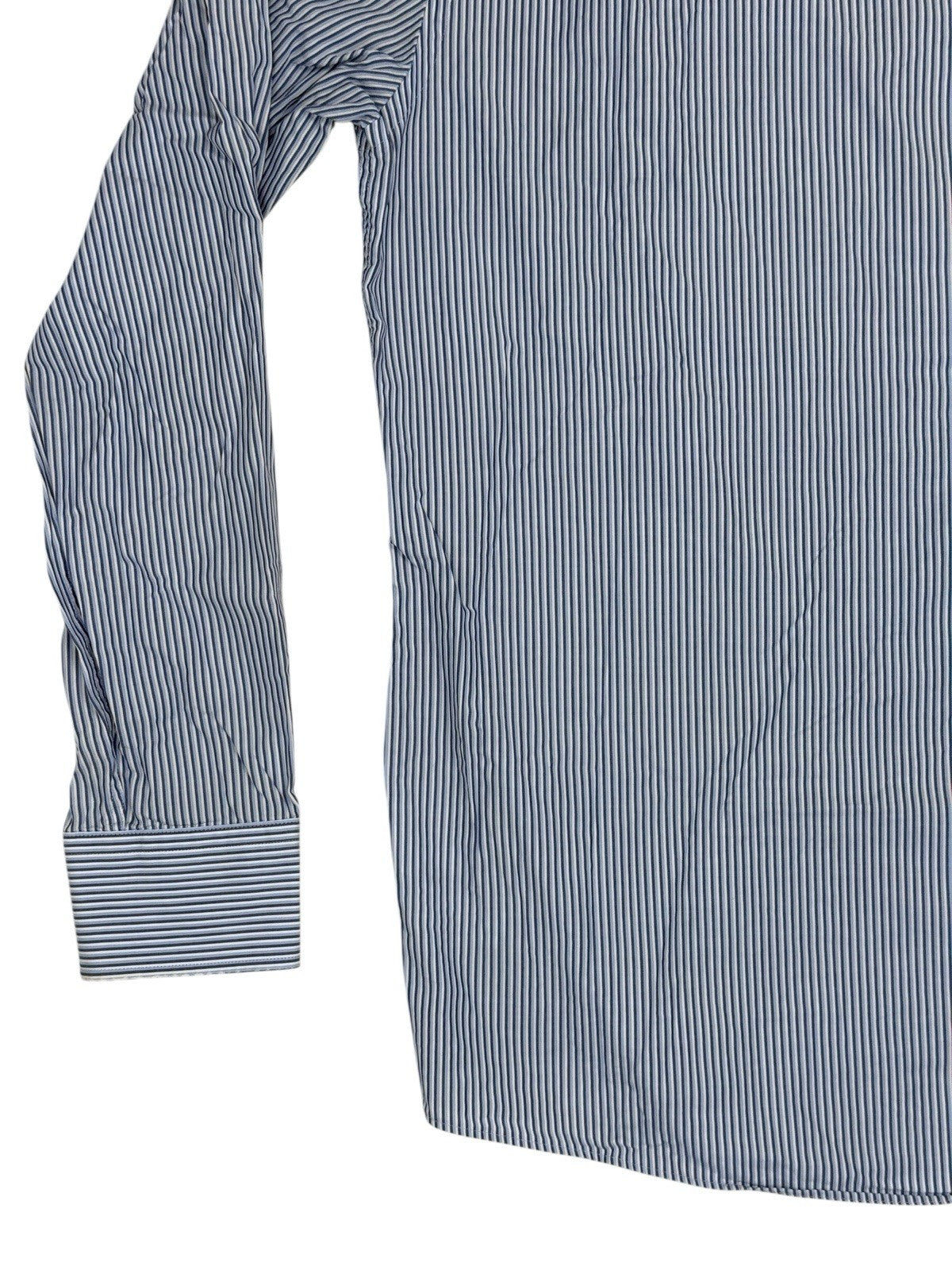 Tommy Hilfiger Blue Striped Collared Shirt Large 16" Collar