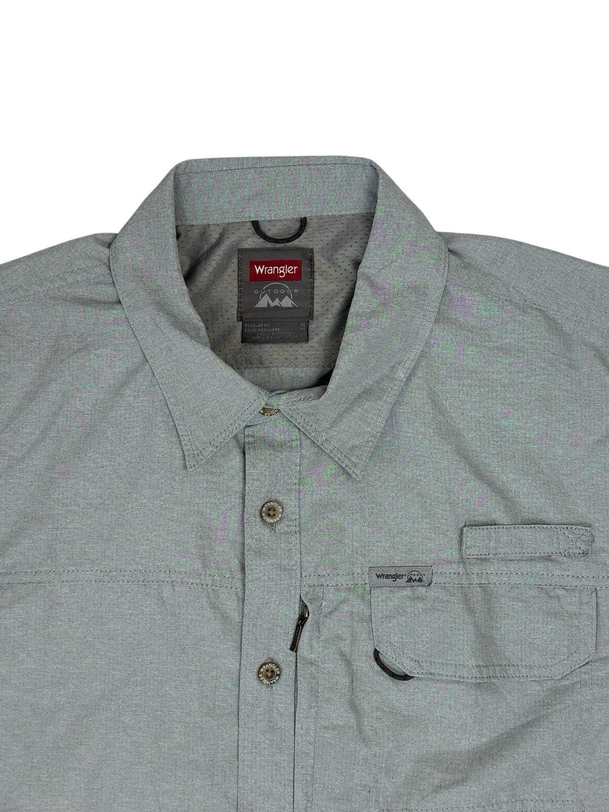 Wrangler Outdoor Grey Regular Fit Short Sleeve Collared Shirt XL