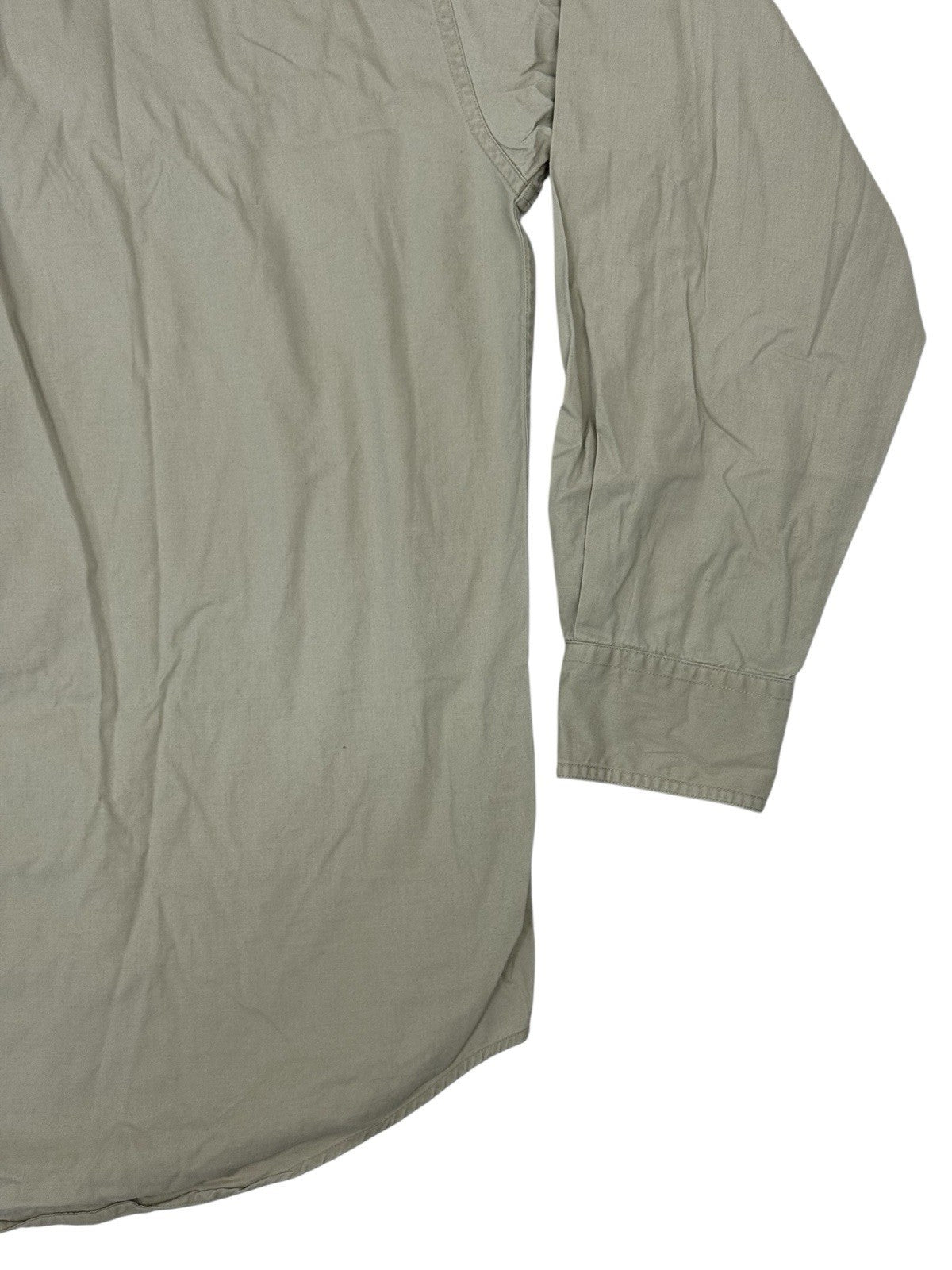 Chaps Ralph Lauren Retro Beige Cotton Shirt Medium