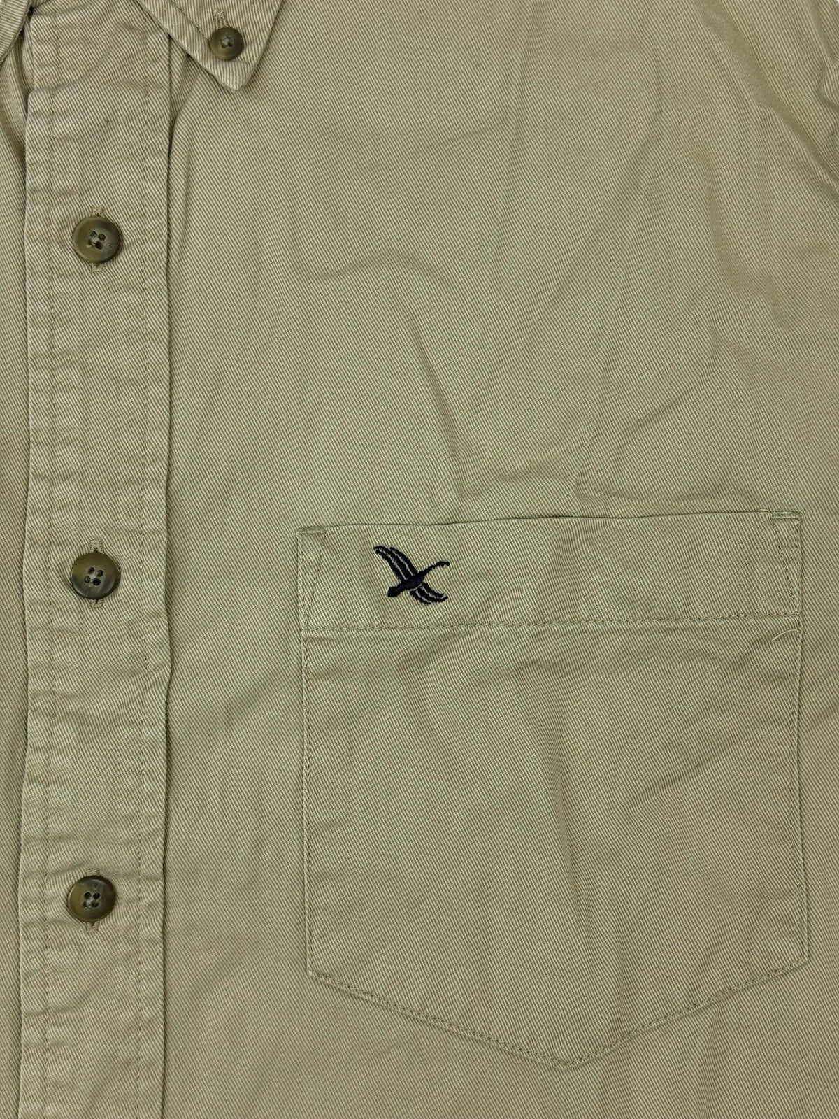 Eddie Bauer Beige Heavy Cotton Collared Shirt Medium
