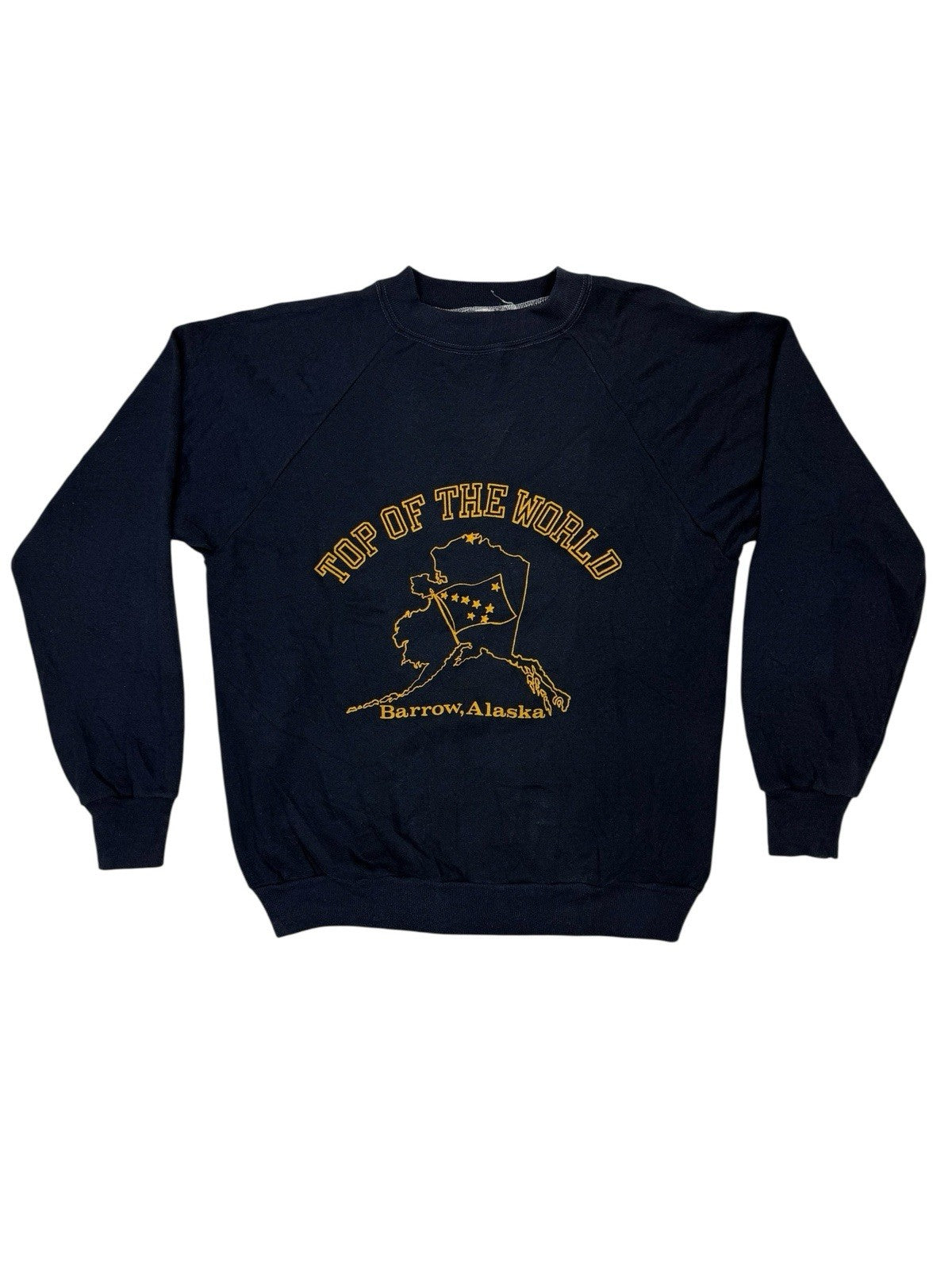 Vintage Blue Top of The World Alaska Print Jumper Small