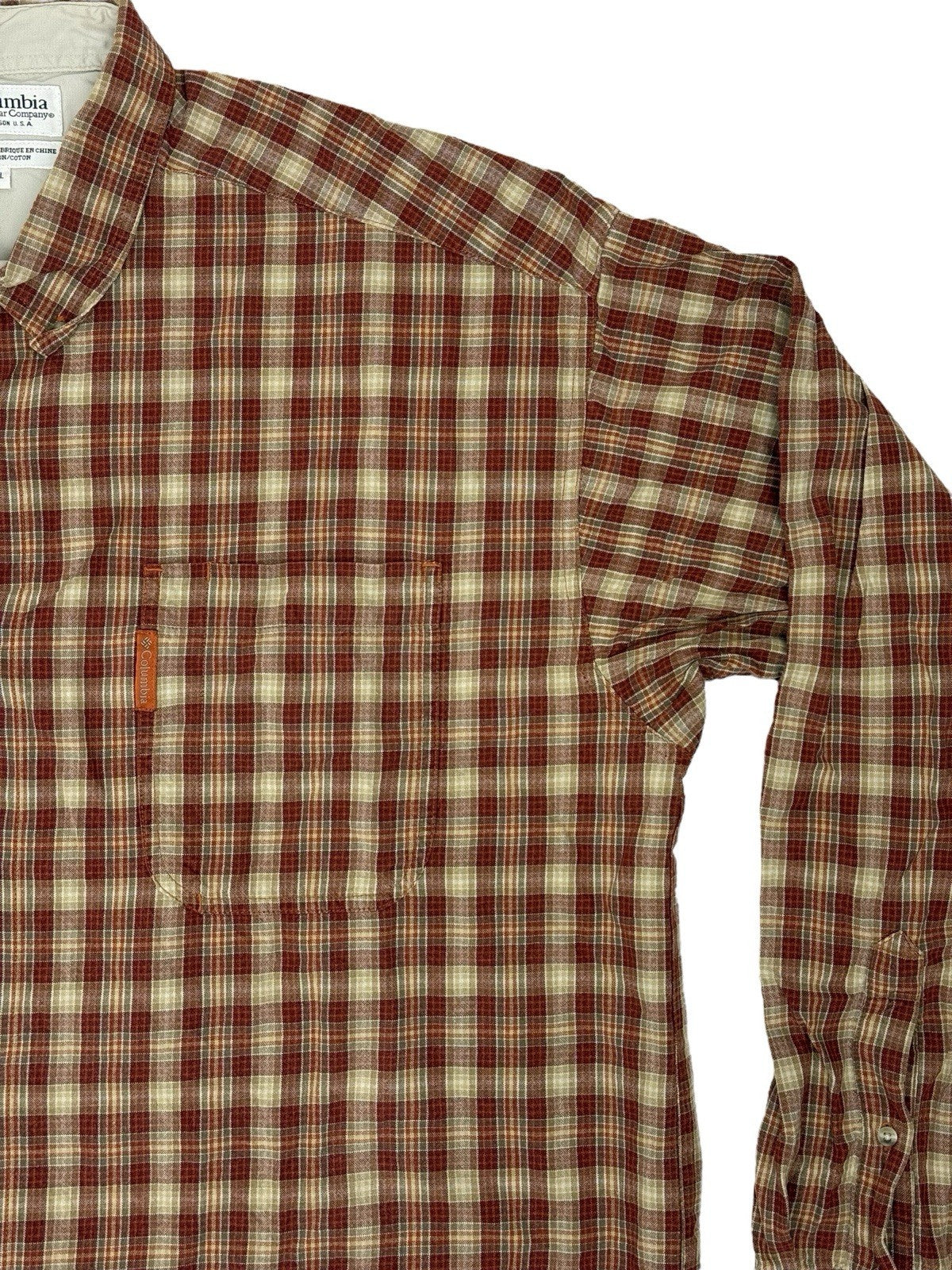 Columbia Red Check Cotton Collared Shirt 2XL