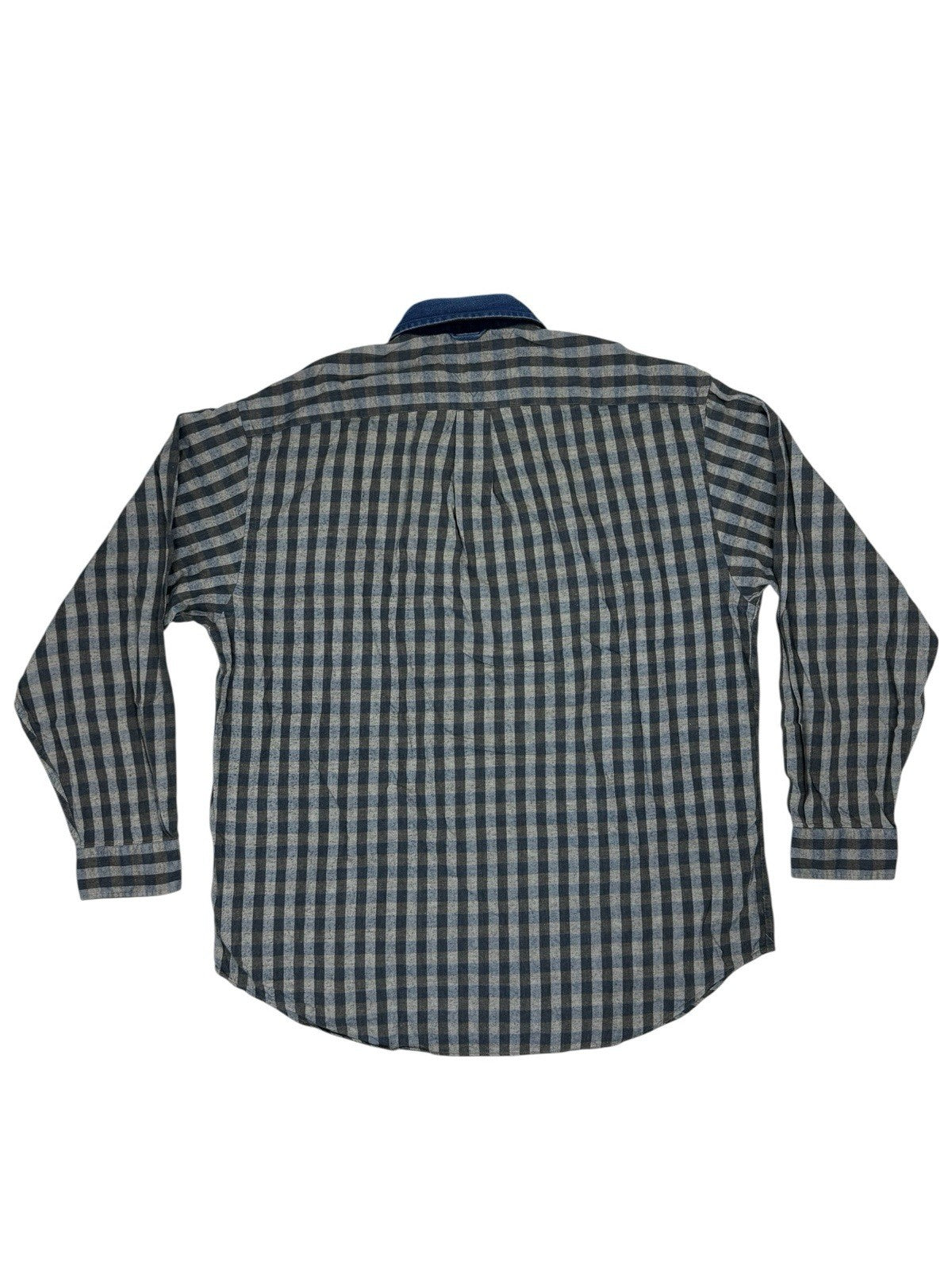 Tommy Hilfiger Blue Check Retro Collared Shirt Large