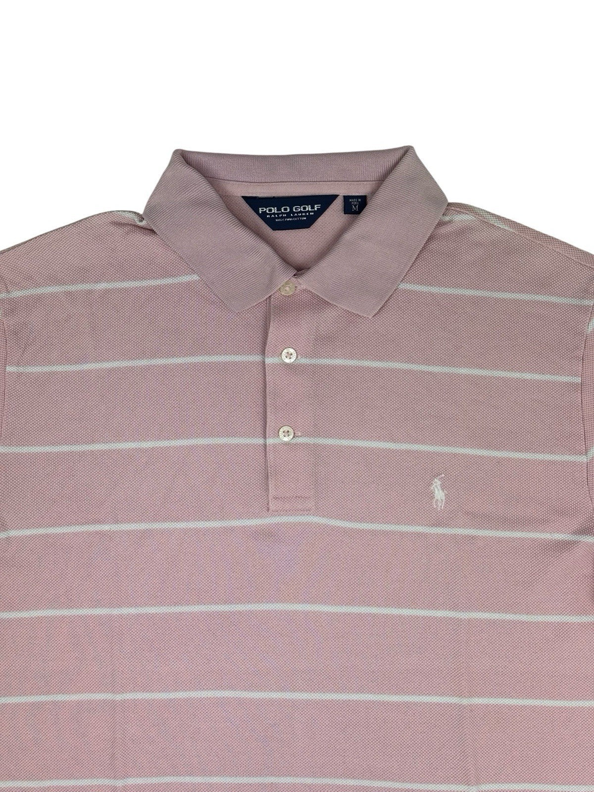 Polo Ralph Lauren Retro Pink Striped Golf Polo Medium