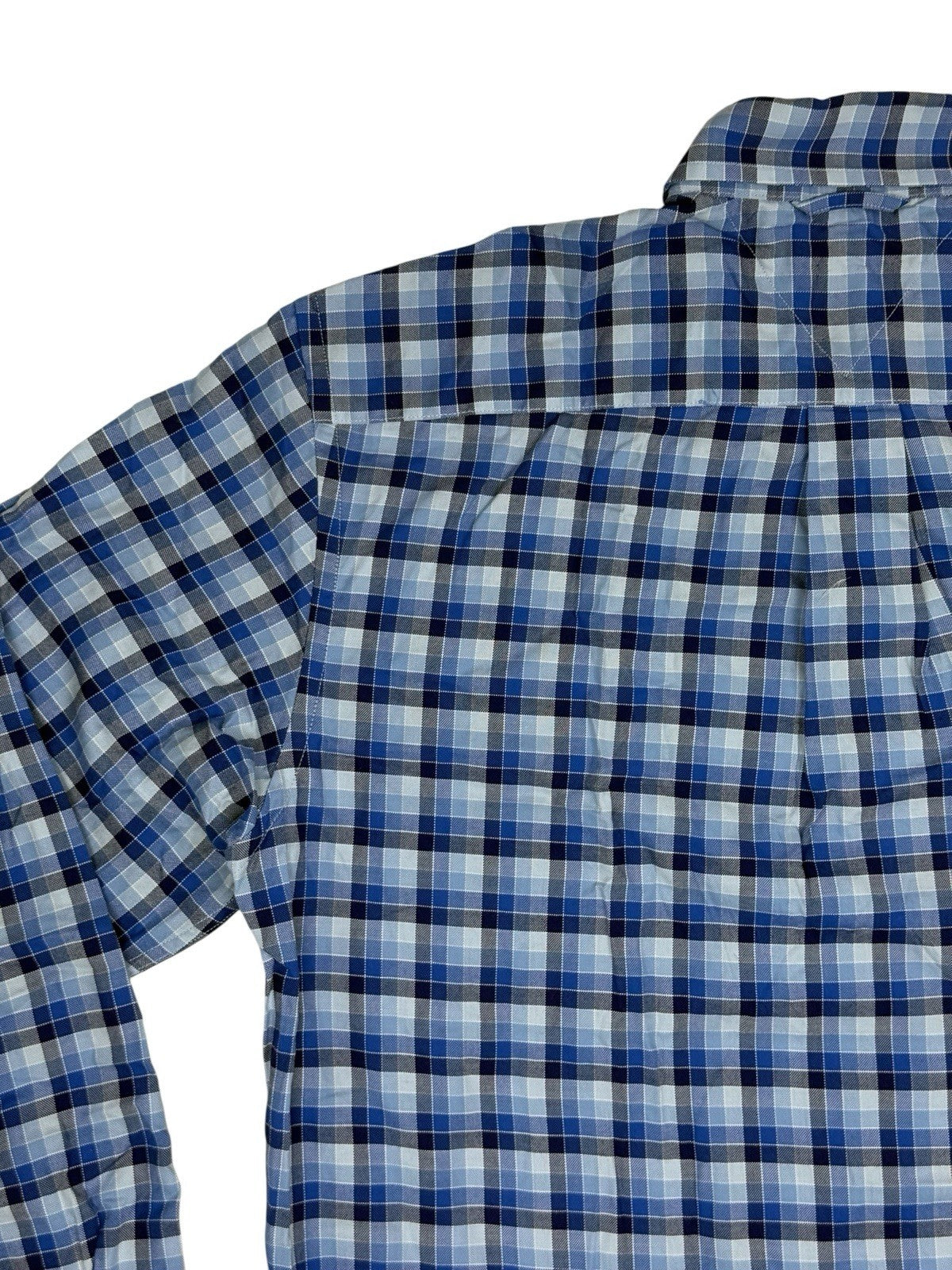 Tommy Hilfiger Blue Plaid Collared Shirt Medium
