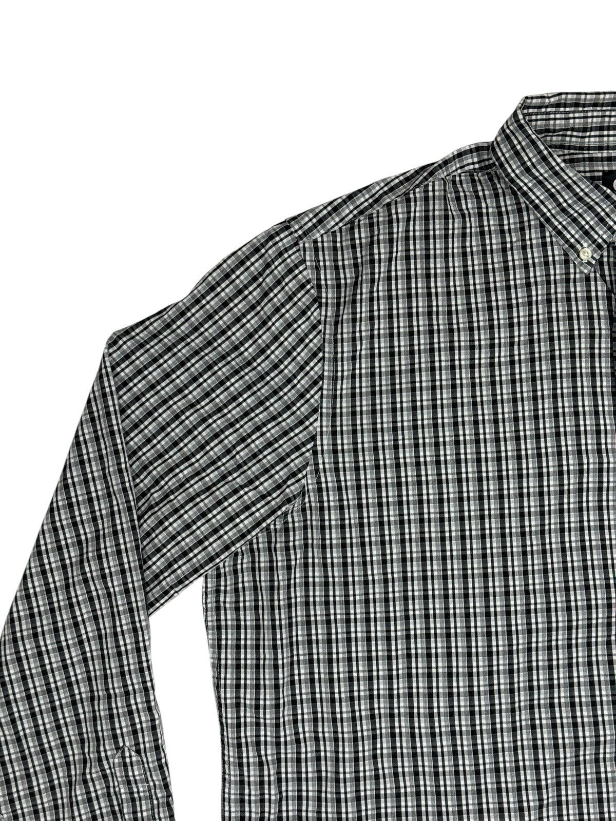 Chaps Black Plaid Stretch Easy Care Shirt 2XL