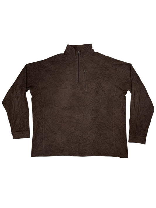LL Bean Brown 1/4 Zip Fleece Jumper 2XL Tall