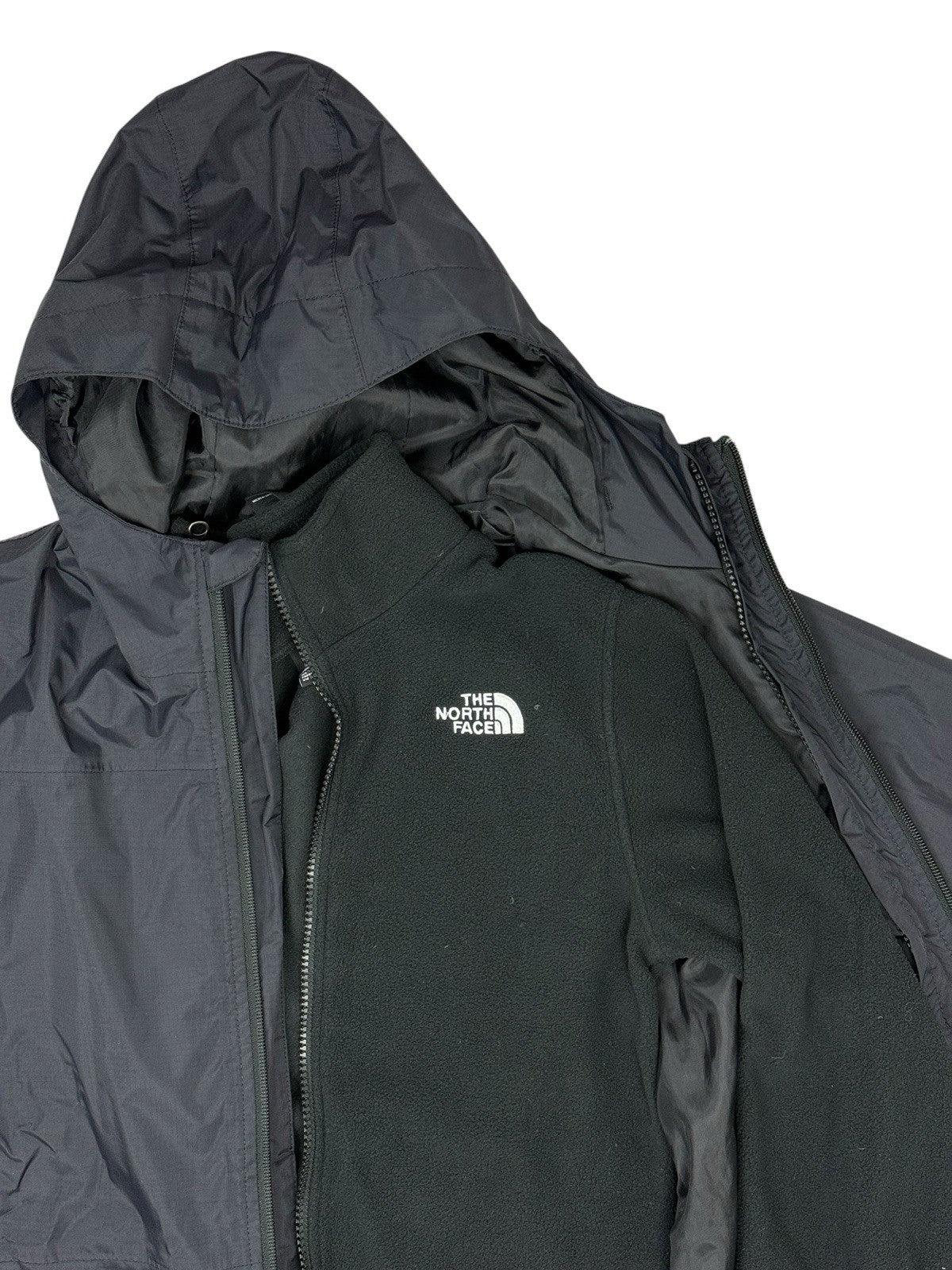The North Face Black 3 in 1 Windbreaker Fleece Jacket Youth Large