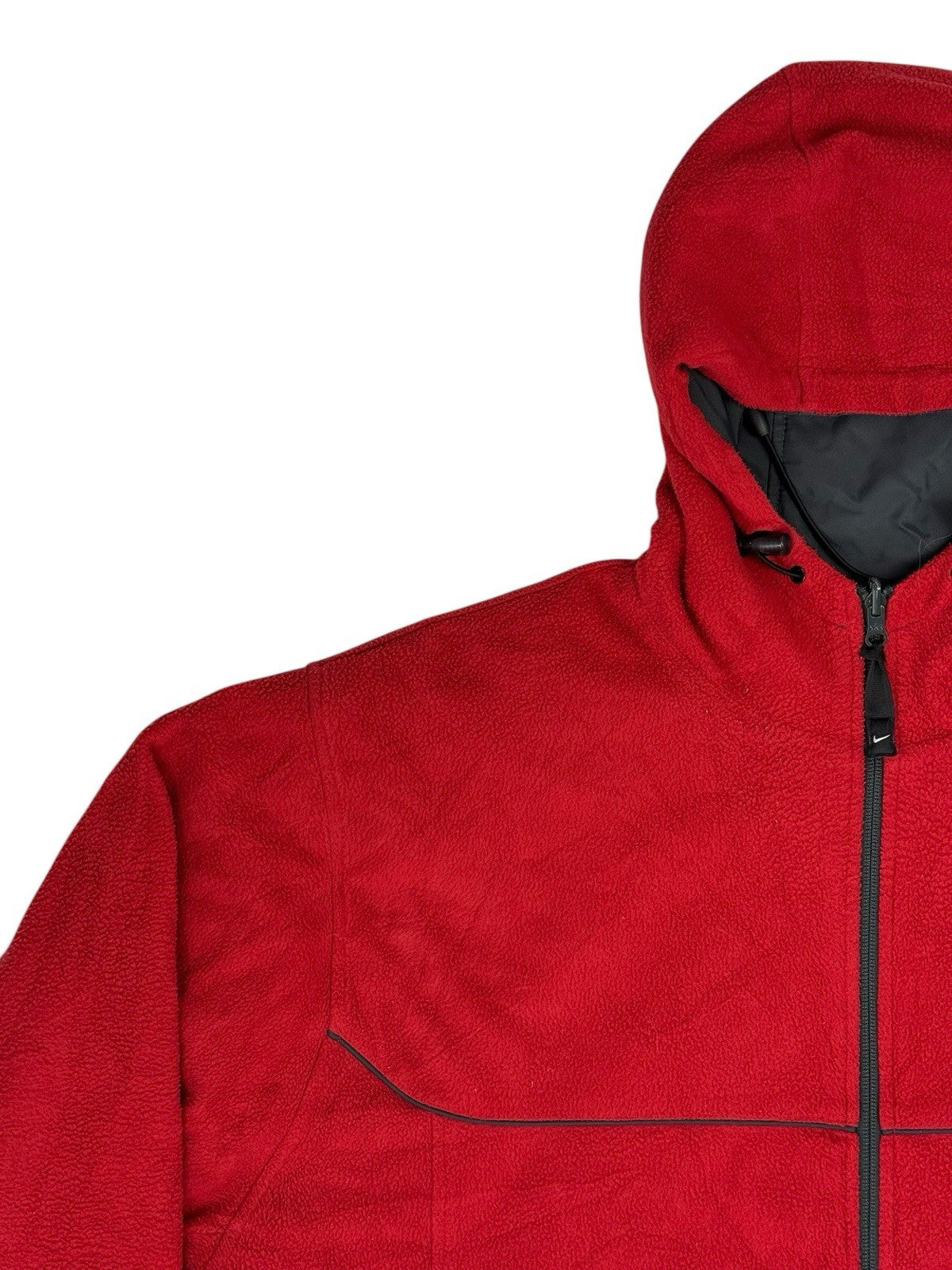 Nike Grey and Red Reversible Heavyweight Fleece Lined Jacket Large