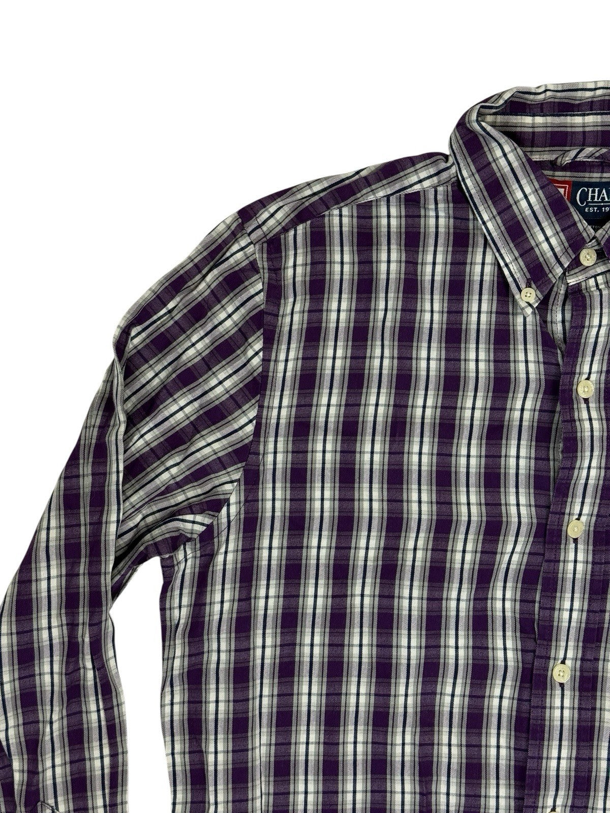 Chaps Purple Plaid Cotton Shirt Small