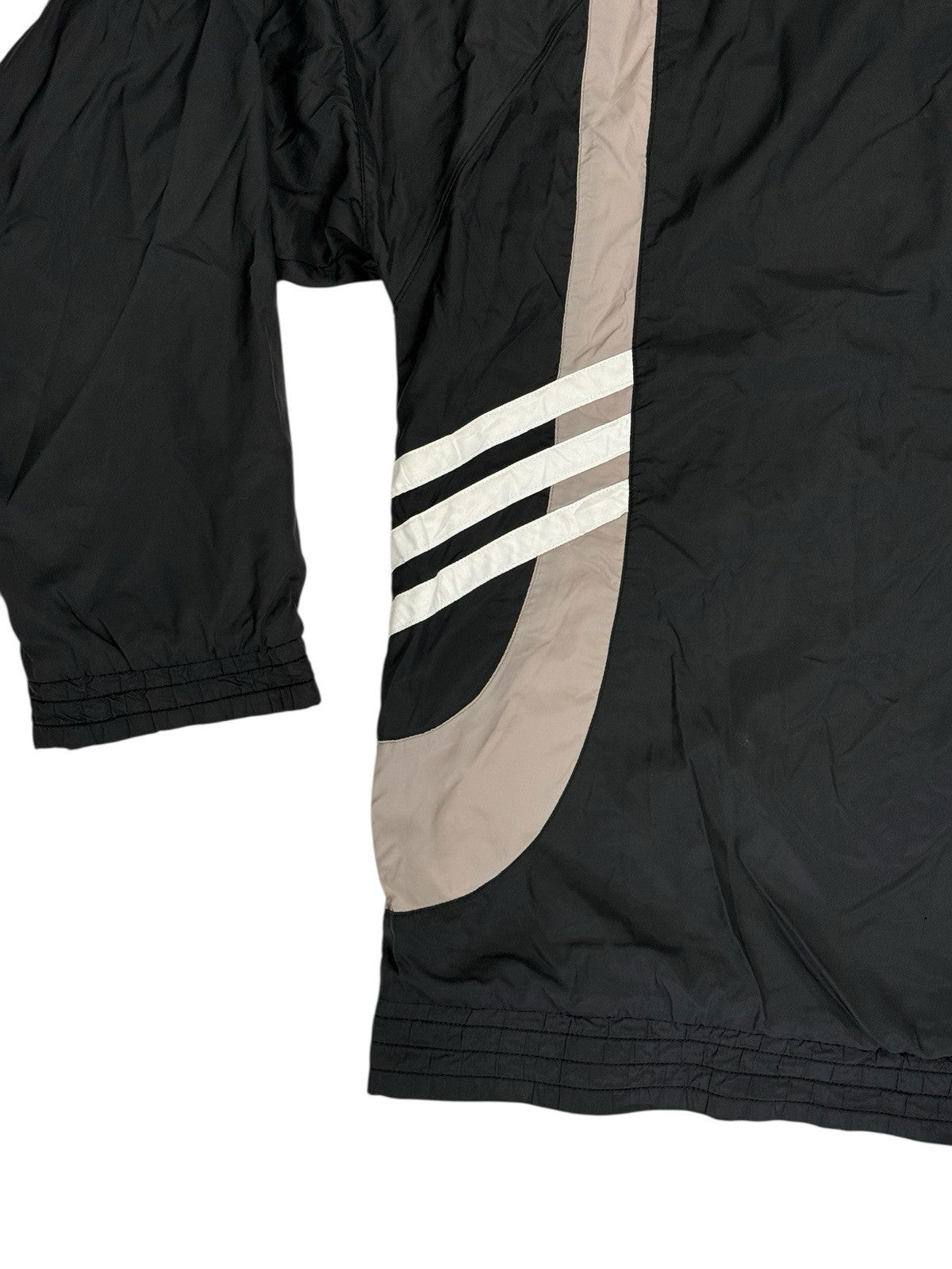 Adidas Vintage Black Nylon Zip Track Jacket Medium