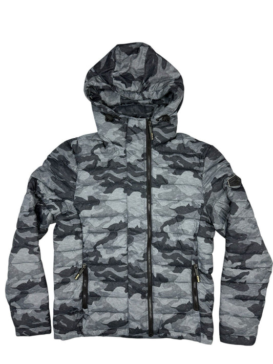Superdry Grey Camo Fuji Puffer Jacket Medium