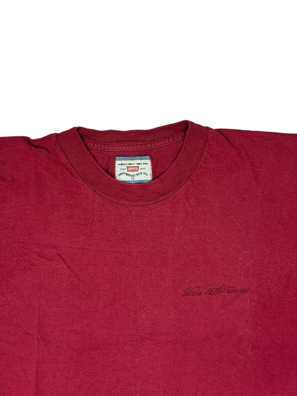 Levi's Red Retro Script Embroidered Logo Top Medium