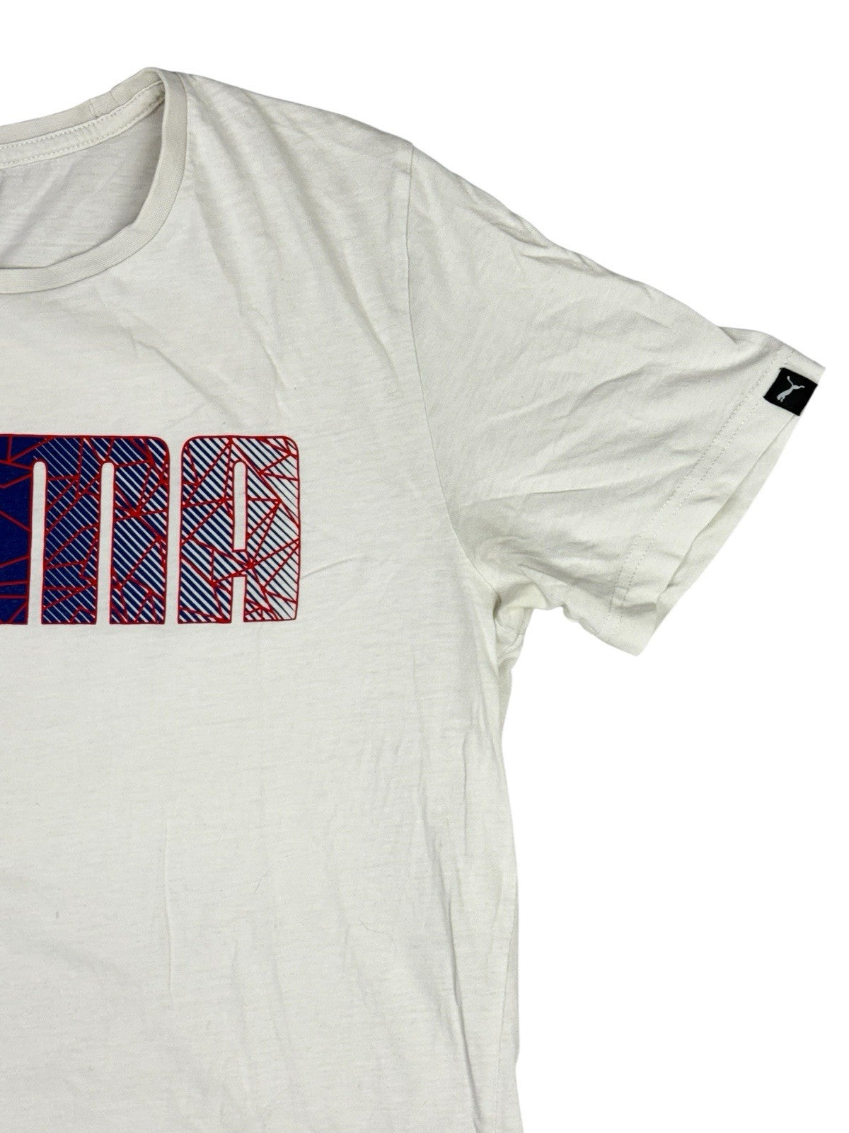 Puma Retro White Printed Top Medium