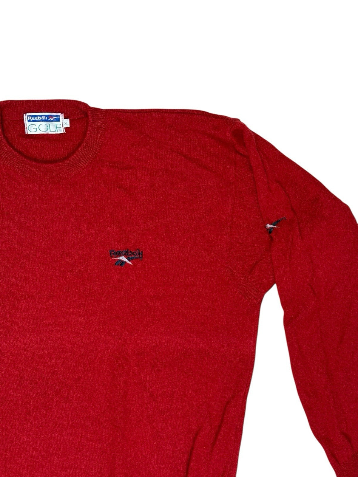 Reebok Red Retro Wool Golf Jumper XL