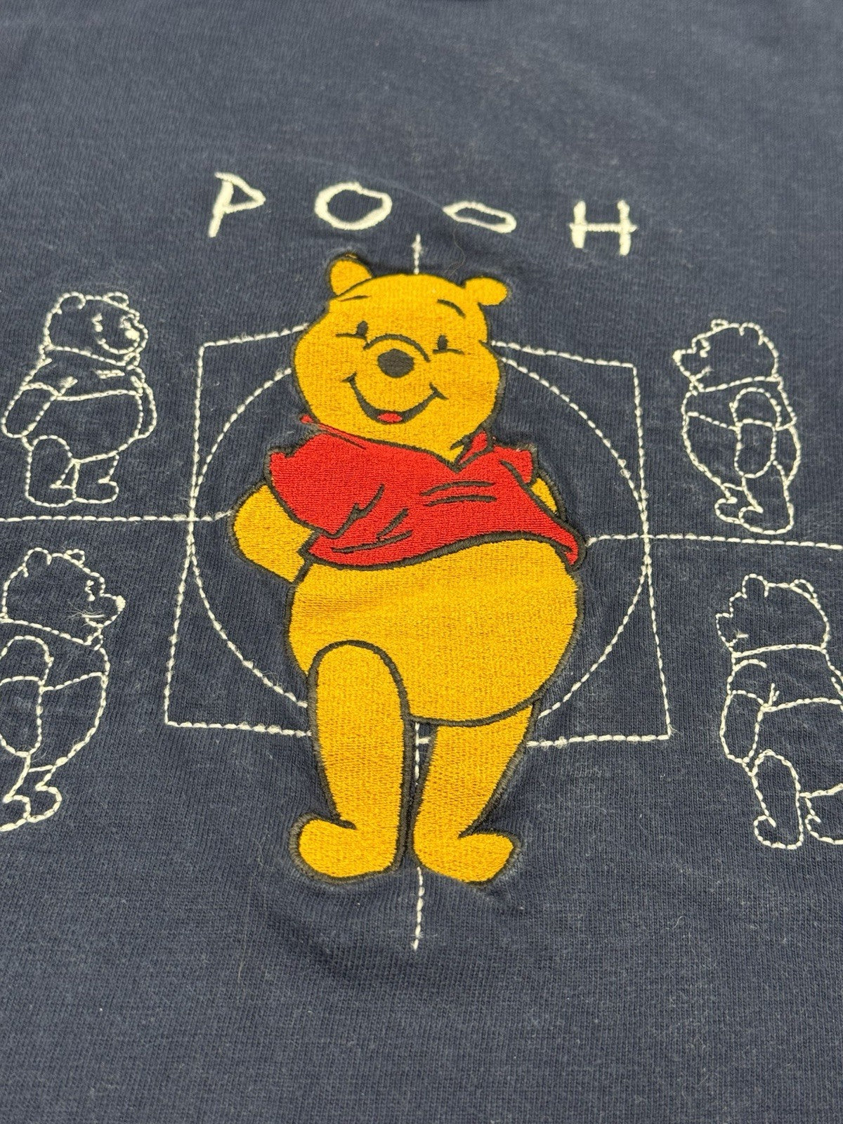 Disney Vintage Blue Winnie the Pooh Embroidered Top Large