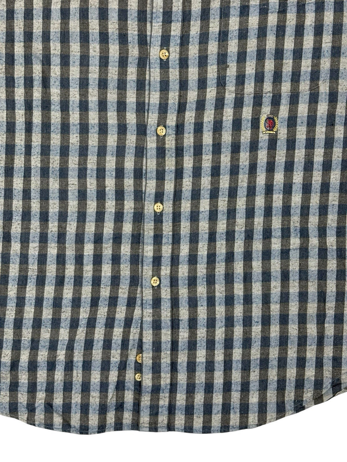 Tommy Hilfiger Blue Check Retro Collared Shirt Large