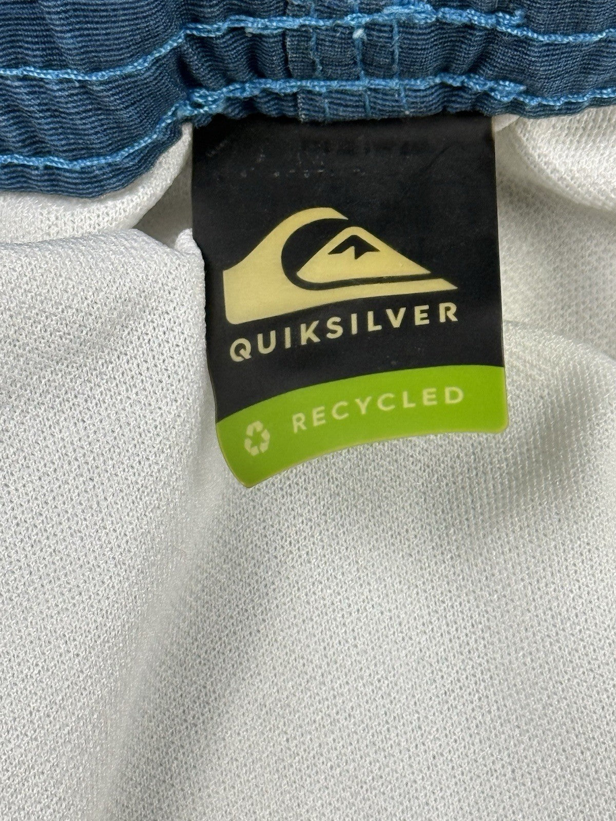 Quiksilver Retro Blue Patterned Polyester Lined Swim Trunks 36W