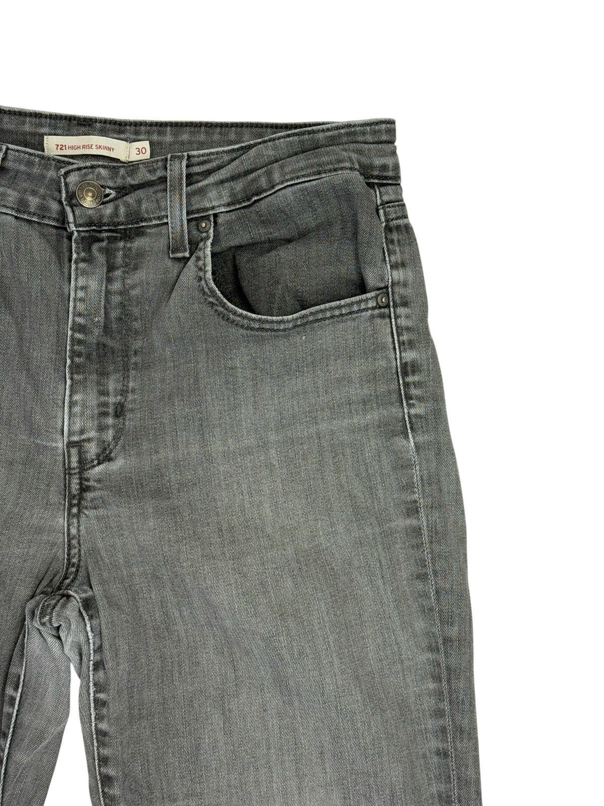 Levi's Grey 721 High Rise Skinny Denim Jeans 30W 35L
