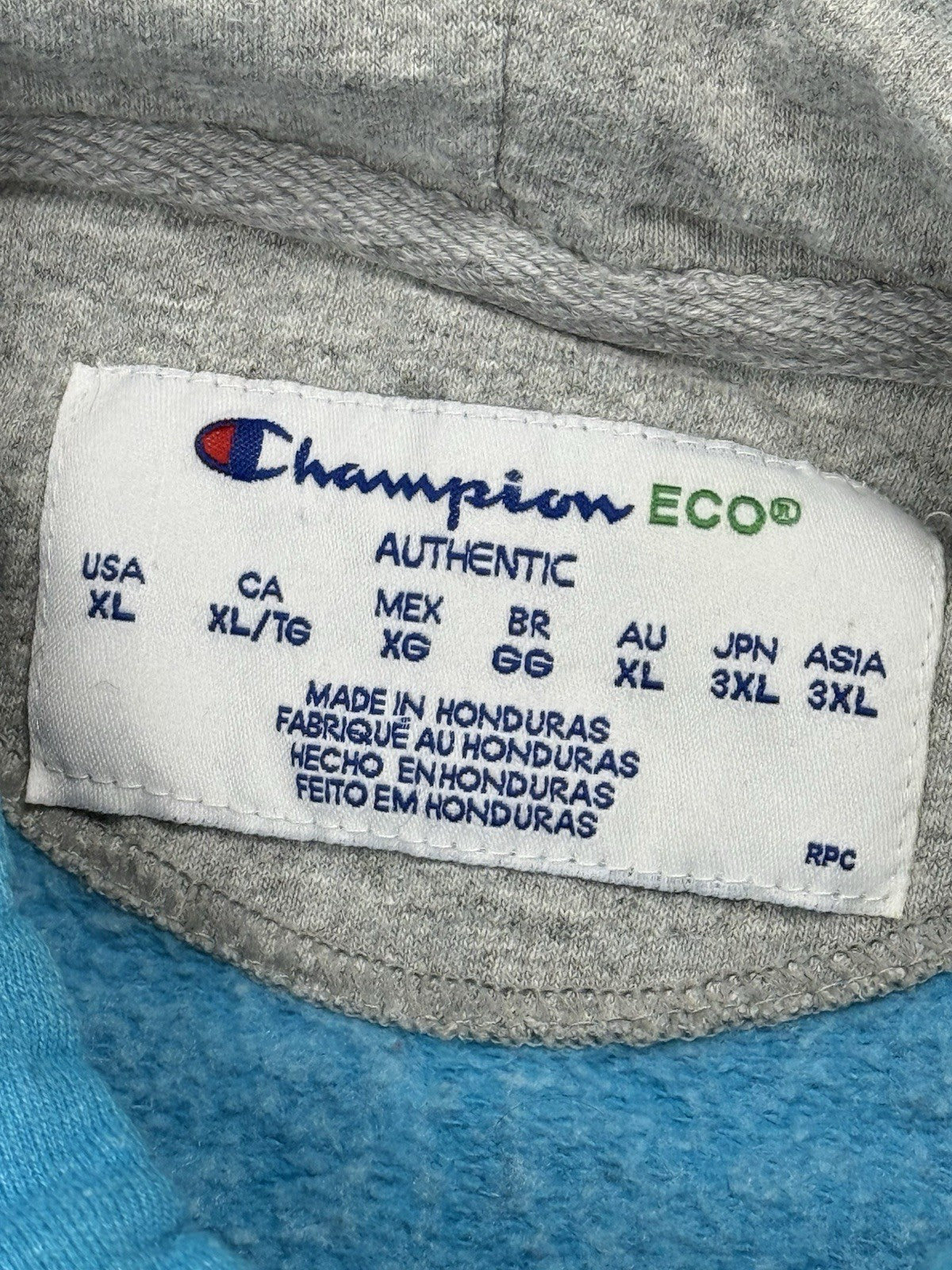 Champion Eco Teal Blue Hoodie XL