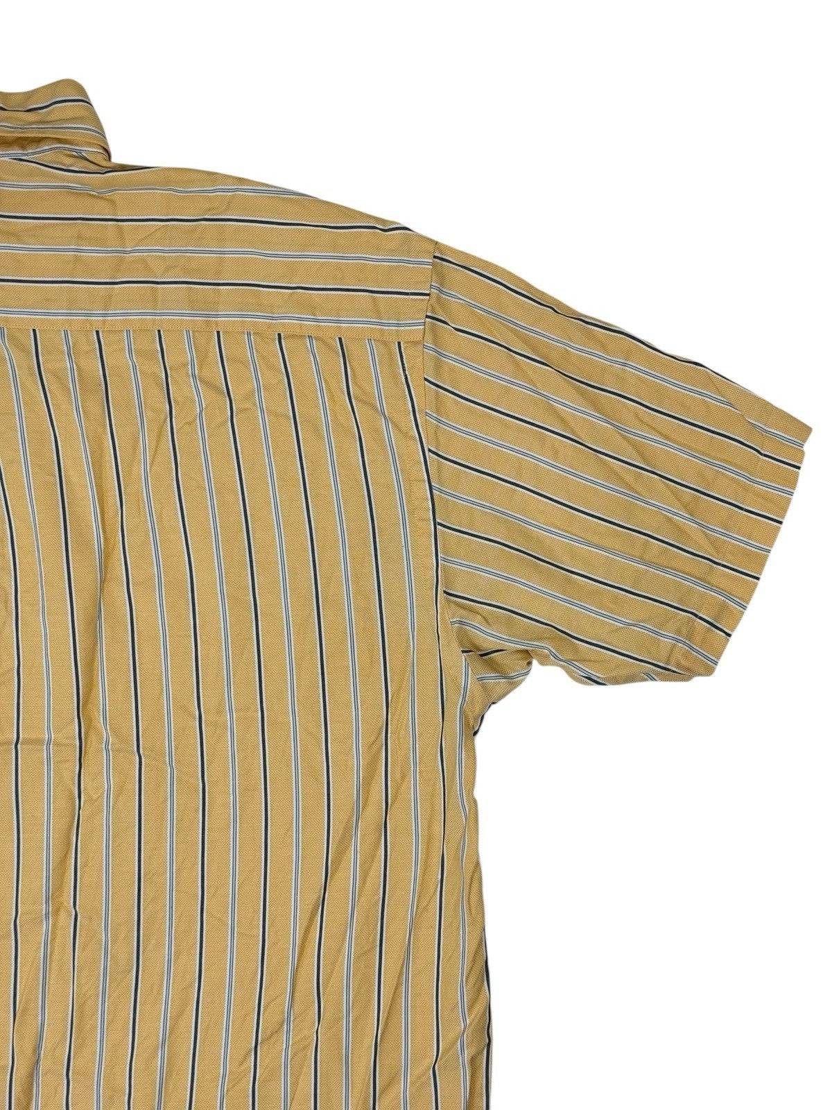 Nautica Retro Yellow Striped Cotton Collared Shirt 2XL