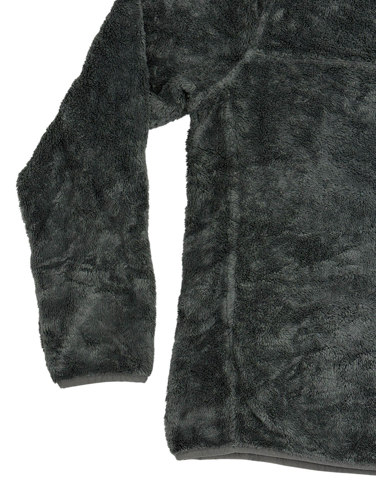 LL Bean Grey Hi-Pile Fleece Snap Jumper Medium